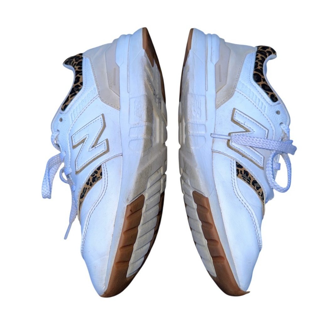 New Balance White and Animal Print Sneakers 997h size 5.5